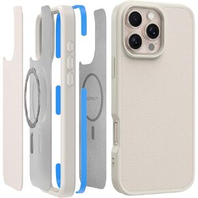 LONLI 2.0 - for iPhone 16 Pro Case - The Toughest Walnut Wood Magnetic Protective Phone Cover - [360° Shock-Absorbent Bumper and Inner TPE Frame] - [Compatible with Magsafe] - American Walnut Wood