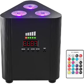 Wireless Par Light 3X4W Led uplight RGBW 4 in 1 Stage Lights Battery Powered Uplights by Remote and DMX Control for DJ Live Show Wedding Event Church Uplights for Events in Kuwait