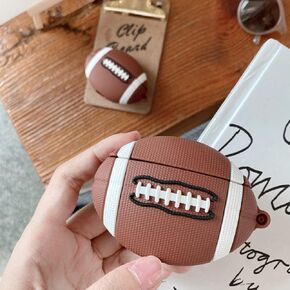 Compatible with AirPods 3 Generation Case 2021, Protective Silicone Cartoon 3D Rugby Design Cover for AirPod 3, Kids Teens Girls Women Funny Kawaii Fashion Cute Case for AirPods 3rd - Rugby