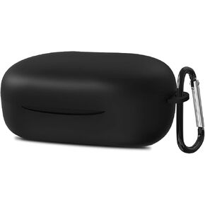 Geekria Silicone Case Cover Compatible with Sony WF-XB700 Extra BASS True Wireless Earbuds, Earphones Skin Cover, Protective Carrying Case with Keychain Hook, Charging Port Accessible (Black)