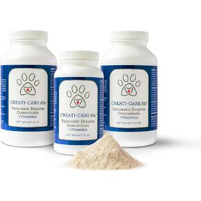 Pancreatic Enzyme for Dogs - Creati-Care 10x Dog Digestive Enzymes Powder with Vitamins Restore Normal Weight, Supports Pancreatin Issues Relieves Digestive Stress - 12 oz