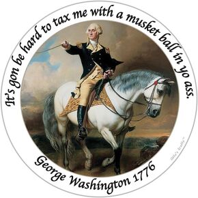 (2 Pieces) Funny George Washington Fake Quote Sticker - Hilarious Vinyl Decal, Waterproof and Durable, Perfect for Laptops, Water Bottles, Cars, Coolers and More - Great Gag Gift - 3.5 Inches