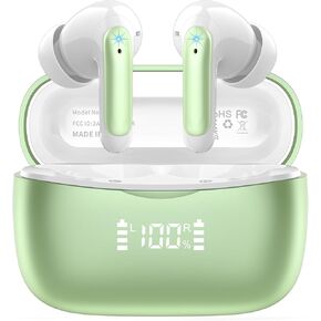 WeurGhy Wireless Earbuds Bluetooth Headphones, 56H Playtime Stereo IPX5 Waterproof Ear Buds, LED Power Display
