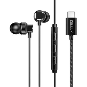 Cubilux USB C Headphones [192KHz/24-bit DAC] Type C Earphones with Microphone Compatible with iPhone 15 Pro Max, iPad Pro, iPad Air 5/4, iPad 10, Samsung S24/S23/S22/S21/S20, Android Phone, Black 4 FT