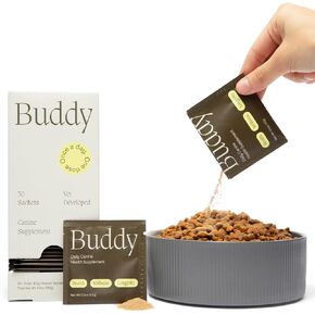 Buddy 10-in-1 Daily Dog Multivitamin Supplement (Meal Topper) - 23 Active Ingredients w/No Filler - 10 Essential Benefits - Hip & Joint, Skin & Coat, Digestion in Saudi Arabia
