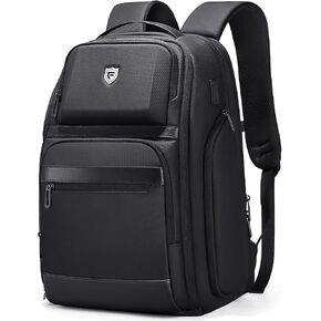Travel Laptop Backpack for Men, Expandable Water Resistant 15.6 Inch Computer Backpack with USB Port, Mens Hardshell Laptop Bag for Business/Work/College, Black