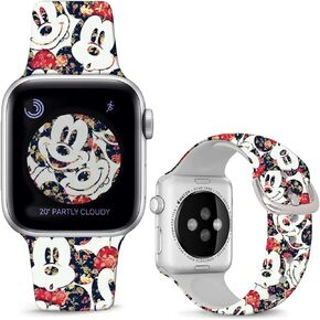 Compatible with Apple Watch Band Mouse Theme 38mm/40mm/41mm/42mm(Series10) Soft Silicone Cute Fun Fancy Cartoon Strap Compatible with iWatch Series SE 10 9 8 7 6 5 4 3 2 1 Kids Men Women