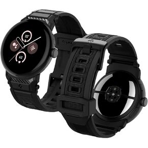 Spigen Rugged Band Designed for Google Pixel Watch 3 41mm / Pixel Watch 2 / Pixel Watch Band Durable TPU Google Pixel Watch Band (2024/2023/2022) - Matte Black