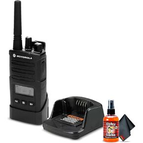 Motorola RMU2080d On-Site 2-Way Business Radio with Display (RMU2080D) + Mic Sanitizer Spray + Microfiber Cloth - Base Bundle
