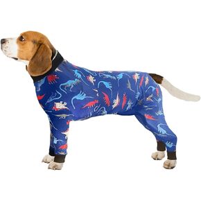 Dog Onesie After Surgery Recovery Suit Anti Shedding Bodysuit Wounds Female Male Dog Neuter Spay Onesie E-Collar & Cone Alternatives Postoperative Shirt Dog Pajamas(Large)