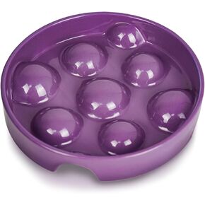 أطباق سيراميك للتغذية البطيئة للكلب 1.5 كوب وعاء تغذية بطيء للكلاب للسلالات المتوسطة الصغيرة، وعاء طعام للطعام البطيء مقاس 8 بوصات للجرو، أطباق للكلاب متوسطة الحجم لإبطاء تناول الطعام، هدايا عيد الميلاد، نقطة أرجوانية in Kuwait
