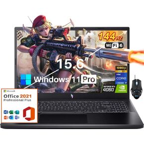 acer Nitro V Gaming Laptop, 15.6" 144 Hz IPS Display, Intel 13 Gen Core i9-13900H, 64GB RAM DDR5, 4TB SSD, GeForce RTX 4060,Wi-Fi 6, Windows 11 Pro, Microsoft Office Lifetime License & Gaming Mouse