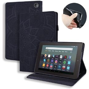 Dteck Case for All-New Amazon Kindle Fire 7 Tablet 12th Generation 2022 Release,Protective PU Leather Stand Wallet Smart Flip Multiple Viewing Angles Cover with Auto Sleep Wake Feature,Pink Butterfly
