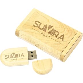 Eco-Friendly Wooden USB Flash Drive with Wood Box - 64GB - USB 3.0 Super Fast Speed - Thumb USB Drive (Walnut)