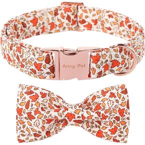 ARING PET St Patrick's Dog Collar-Cute Pink Shamrock Dog Collars with Bow, Adjustable Clovers Bowtie Dogs Collars Trefoil Pet Necklace with Metal Buckle