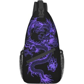 Red Dragon Casual Daypack Bag Dragon Shoulder Bag Chest Bags Crossbody Bag Animal Sling Backpack