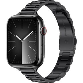 Tasikar Band Compatible with Apple Watch Band 49mm 46mm 45mm 44mm 42mm 41mm 40mm 38mm Women Stainless Steel Metal Replacement Strap Compatible with iWatch Ultra SE Series 10 9 8 7 6 5 4 3, Gold