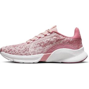Nike SuperRep Go 3 Flyknit Next Nature Women's Workout Shoes (DH3393-006, Light Silver/Pale Ivory/Guava Ice/Pink Oxford) Size 8