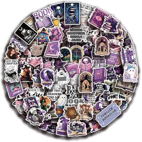 100 Pcs Witch Book Stickers, Aesthetic Magic Witchy Reading Stickers for Adults Teens, Waterproof Vinyl Bookish Stickers for Water Bottle Laptops Computer Phone Scrapbook Luggage Skateboard