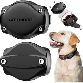 AirTag Dog Collar Holder[1 Pack] Waterproof Protective Case Compatible with Apple AirTag丨Ultra-Secure,Never Dehisce，Lightweight with Full-Body Protection，Fits All Width Collars丨Citymore