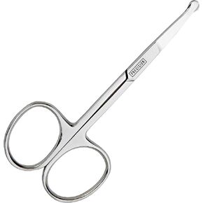 BeeSpring Rounded Nose Hair Scissors. Round Tip Scissor for Ear, Eyebrow, Beard and Mustache Trimming - 3.5" Blunt Nosed Tipped Grooming Trimmer