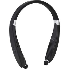 gernie Bluetooth Neckband Headphones, 16H Playtime, Noise Isolating Earbuds, Foldable Design, Retractable Earbuds, Sports Sweatproof, Crystal Clear Calls (Black)