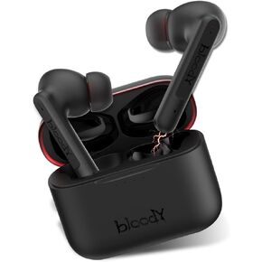 Bloody M90 TWS Active Noise Cancelling Bluetooth Gaming Earbuds, Hybrid Carbon Diaphragm, Bass Music & Low Latency Gaming Mode, Dual ENC Microphone, IPX4 Rate, with Wireless Charging Case