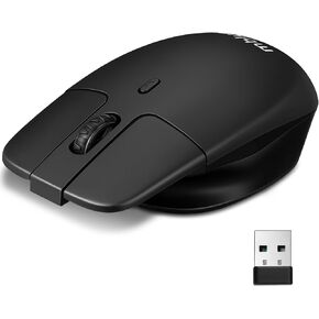 Hanging Lightweight, Ergonomic Wireless Mouse, 2.4GHz with USB Mini Receiver, Type-C Charging， 1600 DPI Optical Tracking, Universal for PC/Mac/Laptop-Black