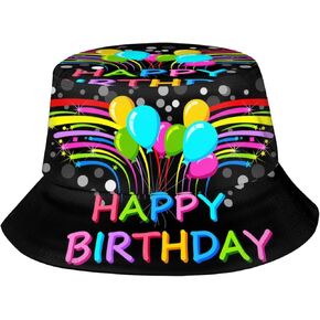 Happy Birthday Bucket Hat Fisherman Hat Packable Summer Travel Beach Sun Hat Outdoor Cap for Adults Women Men