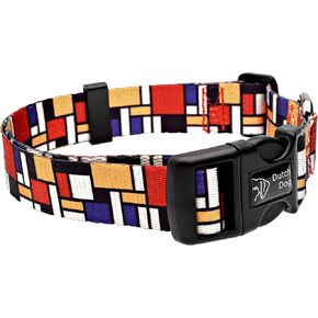 Eco Friendly Mondrian Dog Collar, 15-20-Inch, Medium