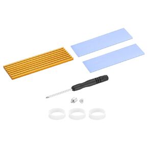 MECCANIXITY 1 Pack M.2 2280 Nvme SSD Heatsink Cooler Alloy Aluminum Heat Sink with Mounting Screws Screwdriver Kit,1mm,1.5mm Thermal Pad, for PC Laptop, Gold