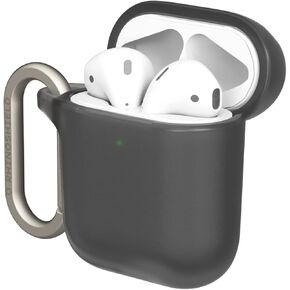 RHINOSHIELD AirPods Case with Carabiner Compatible with Apple [AirPods Serie 2/1] | Military Grade Drop Protection, Scratch Resistant, Wireless Charging - [Classic Black, Standard Set]