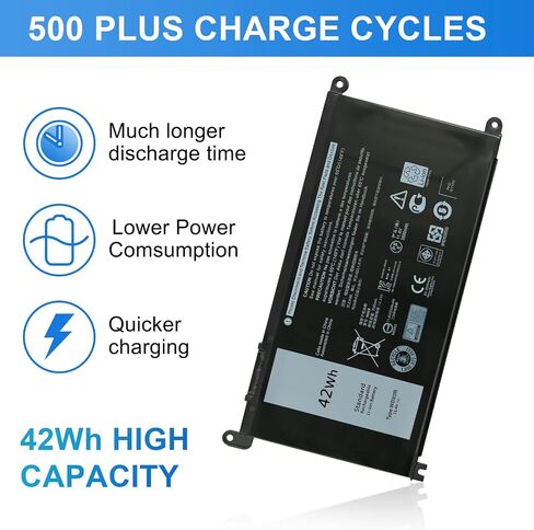 WDX0R 42Wh 11.4V بطارية كمبيوتر محمول لديل انسبايرون 15 5000 7000 5378 7368 7378 5565 5567 5568 5578 7569 7579 5765 5767 3379 سلسلة ديل انسبايرون 13 5378 5379 5570 7 000 سلسلة in Kuwait