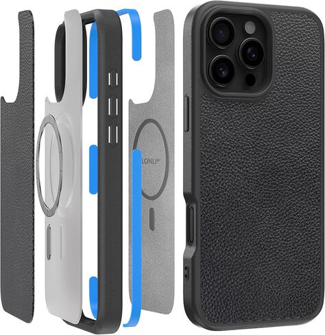 LONLI 2.0 - حافظة لهاتف iPhone 16 Pro Max - أقوى غطاء هاتف واقٍ مغناطيسي من ألياف الأراميد - [ممتص للصدمات بزاوية 360 درجة وإطار TPE داخلي] - [متوافق مع Magsafe] - ألياف الأراميد in Kuwait