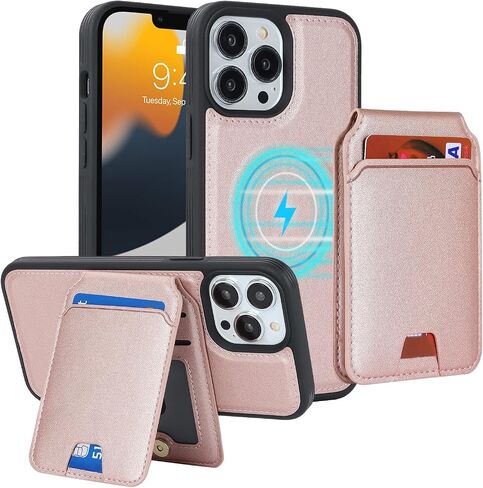 iCoverCase Wallet Case for iPhone 13 Pro Max/12 Pro Max Compatible with MagSafe, Magnetic Detachable Card Slots Holder PU Leather Kickstand Wireless Charging Case 6.7 Inch (Black) in Saudi Arabia