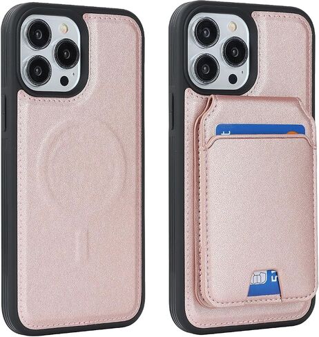 iCoverCase Wallet Case for iPhone 13 Pro Max/12 Pro Max Compatible with MagSafe, Magnetic Detachable Card Slots Holder PU Leather Kickstand Wireless Charging Case 6.7 Inch (Black) in Saudi Arabia