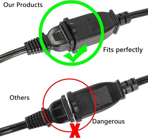 سلك تمديد الطاقة CERRXIAN USA Outlet AC 2 Prong، 4.9FT NEMA 1-15P إلى NEMA 1-15R كابل، 125V 15A AC 2-Prong ذكر إلى أنثى سلك توفير الطاقة، 1.5 متر (15P-15R) in Saudi Arabia