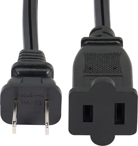 سلك تمديد الطاقة CERRXIAN USA Outlet AC 2 Prong، 4.9FT NEMA 1-15P إلى NEMA 1-15R كابل، 125V 15A AC 2-Prong ذكر إلى أنثى سلك توفير الطاقة، 1.5 متر (15P-15R) in Saudi Arabia