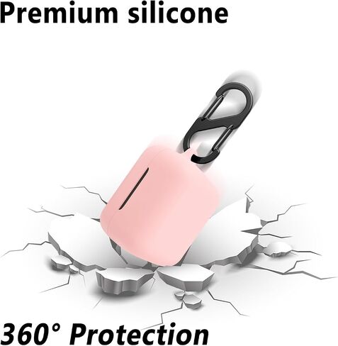 Geiomoo Silicone Case for Sony INZONE Buds WF-G700N/WF-G700B, Protective Cover with Carabiner (Black) in Saudi Arabia