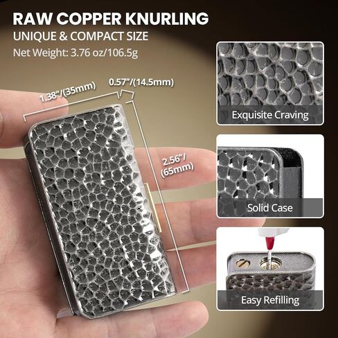 Vintage Lighter, Cool Trench Lighter Unique Lighters with Creative Ignition, Antique Black Matchbox Kerosene Lighter Fluid Refillable, Soft Flame Pipe Lighter, Great Gifts for Men Dad Husband in Saudi Arabia