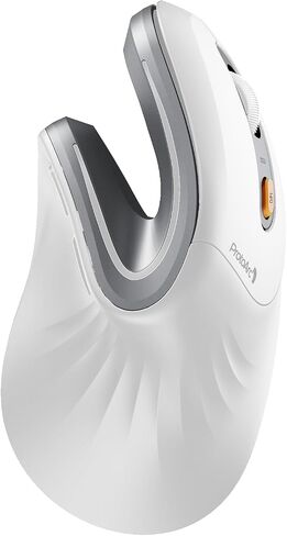 ProtoArc Ergonomic Mouse, EM11 NL Wireless Vertical Mouse, Ergo Mouse with Multi-Device, USB-C Rechargeable Mice for Windows, Mac OS, PC/Notebook/Laptop,White in Saudi Arabia