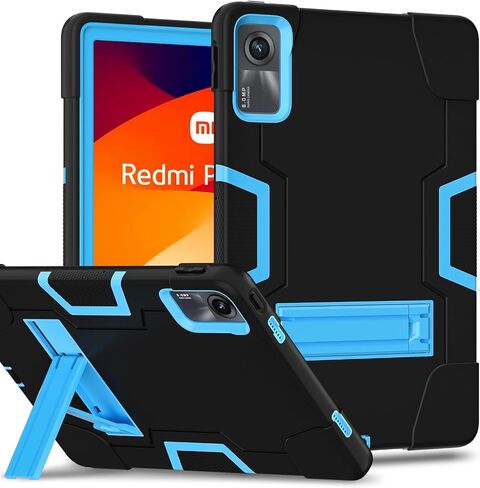 حافظة لهاتف Xiaomi Redmi Pad SE 11 بوصة إصدار 2023 للأطفال، حافظة واقية مضادة للصدمات، غطاء تابلت عالي التحمل بمقبض لجهاز Xiaomi Redmi Pad SE 11 بوصة (أسود/أحمر) in Saudi Arabia