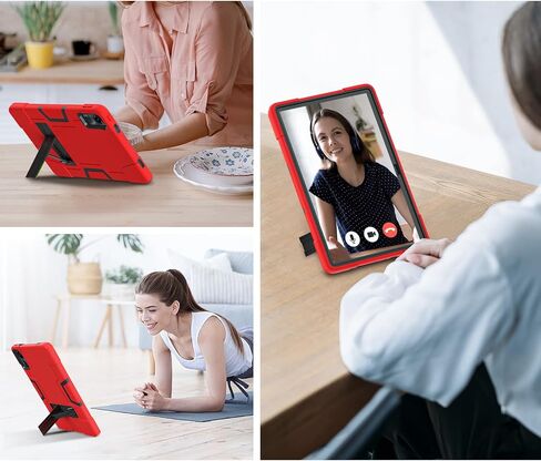 حافظة لهاتف Xiaomi Redmi Pad SE 11 بوصة إصدار 2023 للأطفال، حافظة واقية مضادة للصدمات، غطاء تابلت عالي التحمل بمقبض لجهاز Xiaomi Redmi Pad SE 11 بوصة (أسود/أحمر) in Saudi Arabia