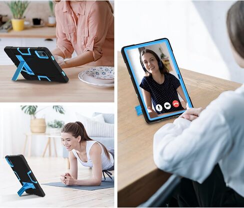 حافظة لهاتف Xiaomi Redmi Pad SE 11 بوصة إصدار 2023 للأطفال، حافظة واقية مضادة للصدمات، غطاء تابلت عالي التحمل بمقبض لجهاز Xiaomi Redmi Pad SE 11 بوصة (أسود/أحمر) in Saudi Arabia
