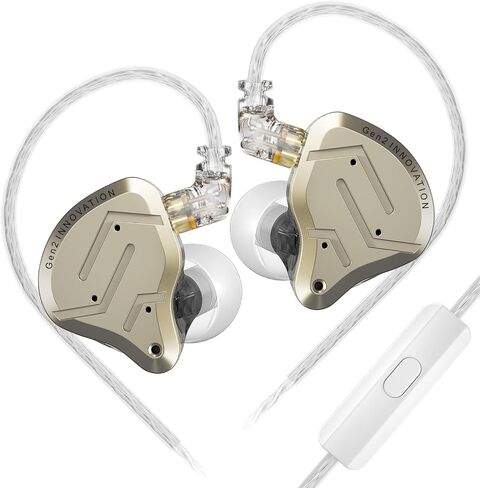 سماعات رأس سلكية KZ ZSN PRO 2 HiFi، تقنية HiFi احترافية داخل سماعة الأذن، سماعات رأس IEM ديناميكية 10 مم، سماعات أذن IEM بصوت ستيريو للنظام (أصفر، ZSN PRO 2 بدون ميكروفون)... in Saudi Arabia