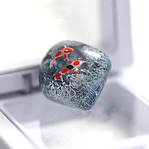 Gaming Keycaps Koi Fish Resin Keycaps for Cherry MX Swtiches (OEM R4) (Grey(Arc top)) in Saudi Arabia