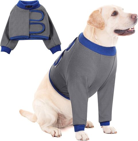 KOESON Dog Recovery Sleeve for Front Legs, Soft Dog Surgery Recovery Suit After Surgery Dog Elbow Protector, Adjustable Dog Leg Sleeve to Stop Licking for Leg Injuries Dog Cone Alternative Grey XL in Saudi Arabia