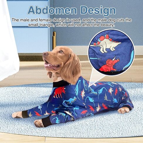 Dog Onesie After Surgery Recovery Suit Anti Shedding Bodysuit Wounds Female Male Dog Neuter Spay Onesie E-Collar & Cone Alternatives Postoperative Shirt Dog Pajamas(Large) in Saudi Arabia