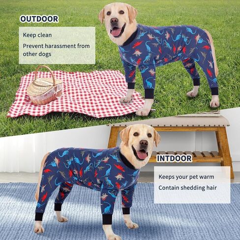 Dog Onesie After Surgery Recovery Suit Anti Shedding Bodysuit Wounds Female Male Dog Neuter Spay Onesie E-Collar & Cone Alternatives Postoperative Shirt Dog Pajamas(Large) in Saudi Arabia