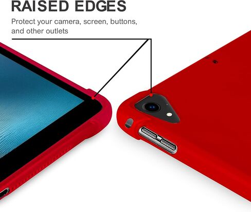 KIQ Case for iPad 9.7 5th 6th Gen, TPU Skin Protection Anti Slip Lightweight Cover for Apple iPad 9.7 2017/2018 5th & 6th Generation Air 1 2 Pro 9.7 [Red] in Kuwait